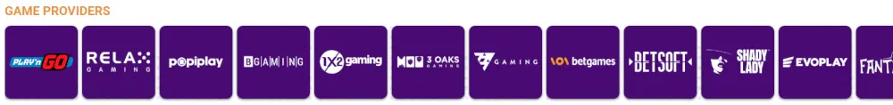 PartySpins Casino Game Providers